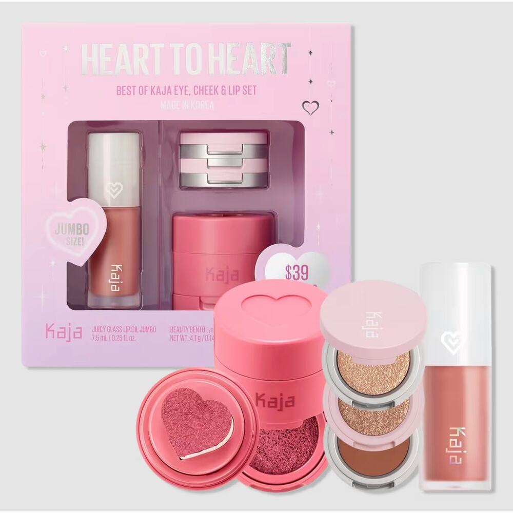 New Kaja Best of Kaja Eye, Cheek & Lip Heart to Heart Makeup Gift Set